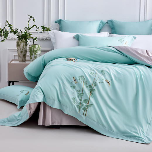 多喜爱 50S天丝棉 四件套 绮梦之源/青云直上【精美刺绣】【宽边工艺】【莱赛尔纤维】【A类标准】【专利床单】【礼盒包装】 商品图7