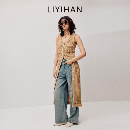 LIYIHAN稿线  随性度假棉带子纱开扣连衣裙独特设计纱线出游裙子 商品图2