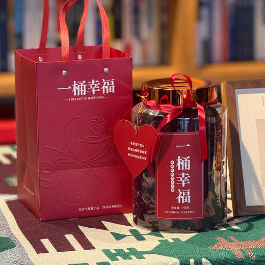 一桶幸福冻干墨红玫瑰100g/桶*1桶 商品图5