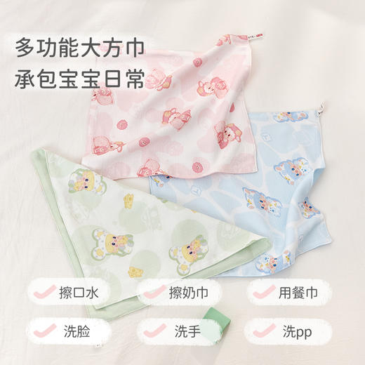 【2025年春夏新品】i-baby泡泡玛特四层纱布抑菌小方巾 商品图3