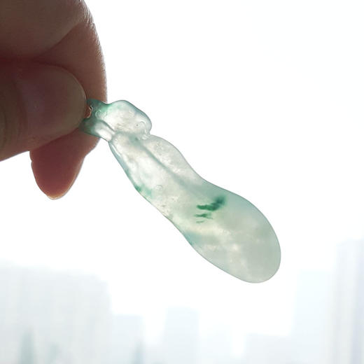 【天然正品】AU750玫瑰金镶天然冰种飘花悟道造型翡翠吊坠项链090525NJM05 现售价：2780 商品图9