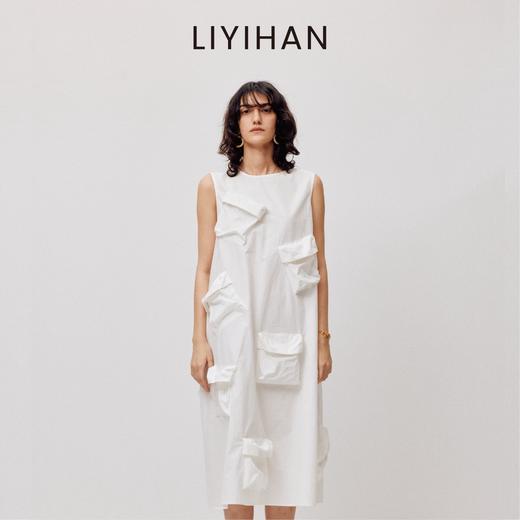 LIYIHAN清月鹊  高密长绒棉设计感多口袋廓形连衣裙立体层次感 商品图0