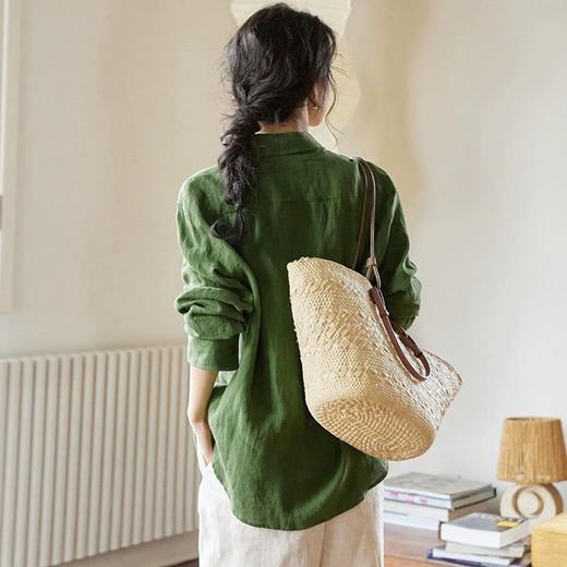 伊泺杉苎麻松绿色衬衫，今年流行「松绿色」衬衫，太太太治愈了【预售 3-7天内发出】 商品图2