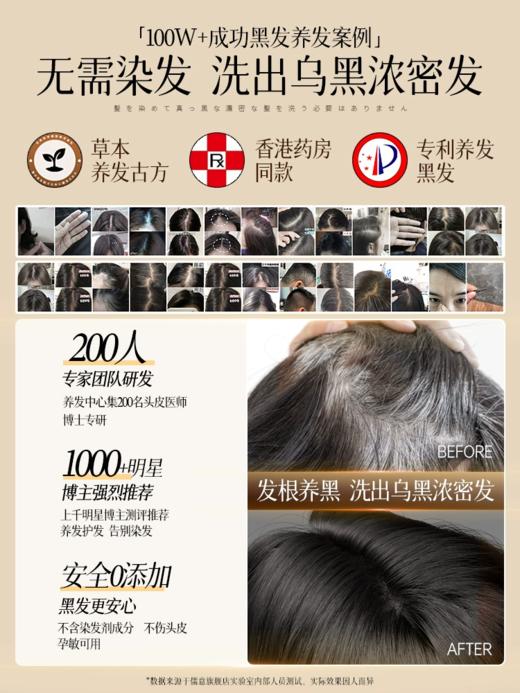 儒意黑灵芝何首乌洗发水非纯植物品牌官方500ml瓶 商品图4