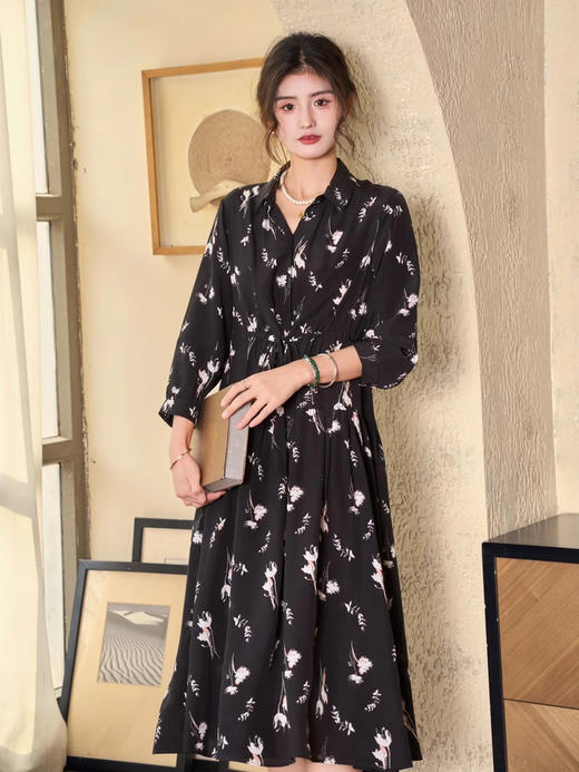 女士桑蚕丝印花连衣裙 商品图2