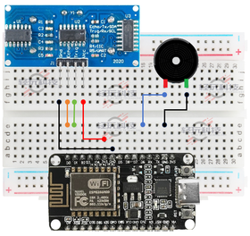新版物联网作品-超声波雷达蜂鸣器版