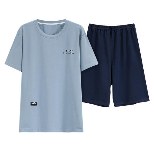 红览睡衣男款夏季纯棉短袖短裤新款套装男生家居服韩式夏款AL66011 商品图4