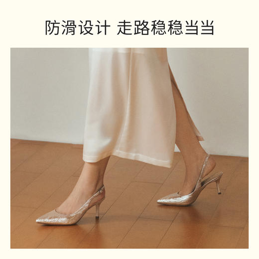 7or9空气棉高跟鞋后空凉鞋粉蝶贝7cm 商品图4