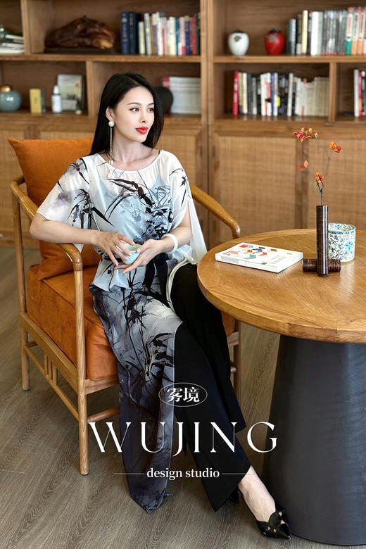 【雾境定制】晚风听竹系列设计感不规则上衣 3205076 商品图5