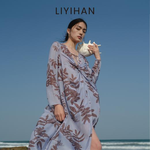 LIYIHAN花影  轻盈微弹桑蚕丝真丝印花连衣裙海边度假裙子时尚感 商品图0