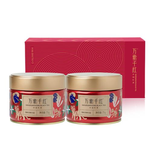 万紫千红特级茶叶峨眉高山红茶礼盒款罐装75g*2蜜香茶送礼送长辈 商品图5