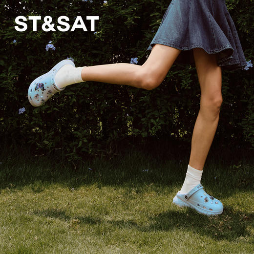 星期六幻彩珍珠花朵厚底洞洞鞋SSD2110F4H 商品图9