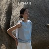 LIYIHAN序章 轻盈质感抗皱纯棉斜肩衬衫料上衣无袖衬衫 商品缩略图2