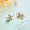 DS925珍珠耳坠-爱迪生蝴蝶结白珠约11-12mm 商品缩略图0