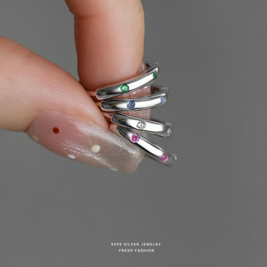 【彩漪】s999纯银微镶锆石耳环【YXS-E5125】 商品图2