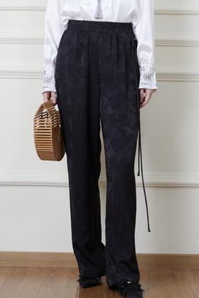 ANSUABEL 新中式暗纹提花阔腿裤 20139