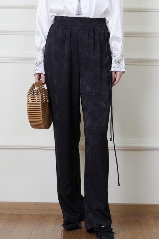 ANSUABEL 新中式暗纹提花阔腿裤 20139 商品图0