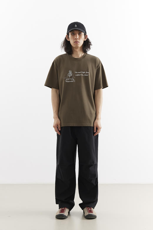 吃茶去chichaqu2025新款全棉圆领短袖T恤男女宽松印花 商品图3