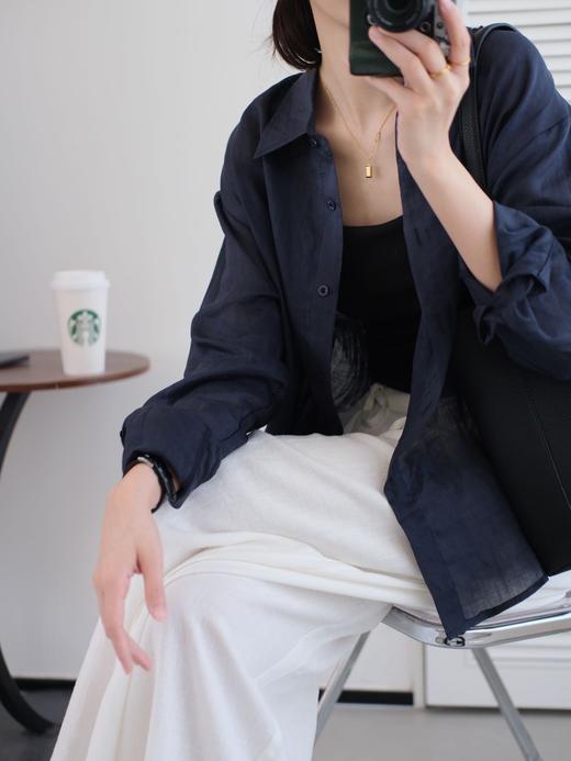 【苎麻100%衬衫】会呼吸的苎麻🍃夏日衬衫控之神!!湖蓝色+藏蓝色，让你在炎炎夏日中焕发出✨焕发出别样精彩~ 商品图7