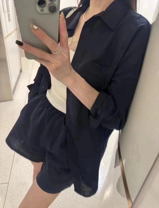 【苎麻100%衬衫】会呼吸的苎麻🍃夏日衬衫控之神!!湖蓝色+藏蓝色，让你在炎炎夏日中焕发出✨焕发出别样精彩~ 商品图2
