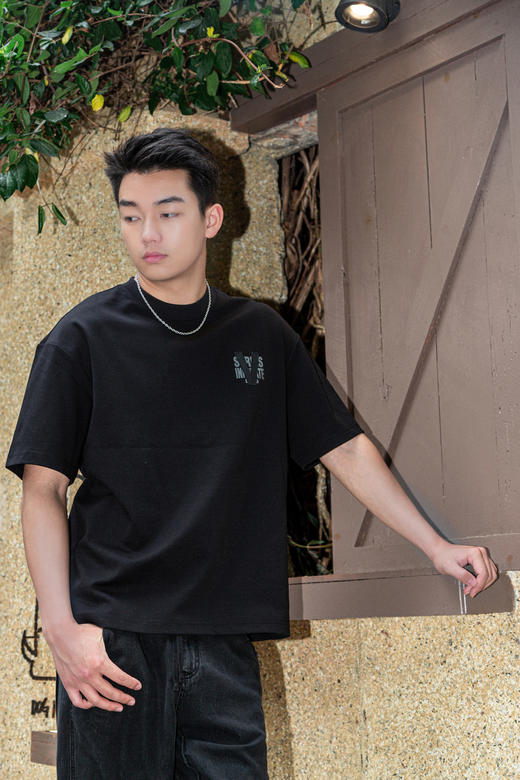 521112430拼接设计短袖T恤 商品图0