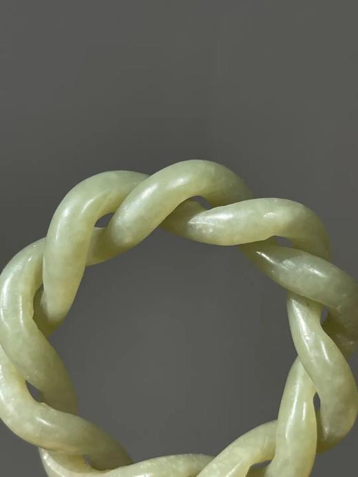 和田青黄玉镂雕绞绳麻花形环，顺丰包邮 商品图5