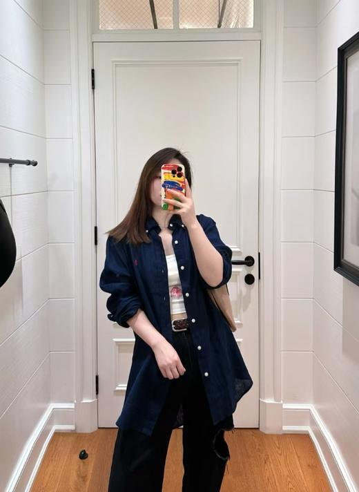 Ralph Laure* 拉夫劳伦 亚麻衬衫 白色蓝色轻薄衬衫（BG） 商品图9