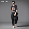 PINLI品立2025夏季新款百搭时尚印花短袖T恤男士潮牌宽松休闲上衣B252111080 商品缩略图1