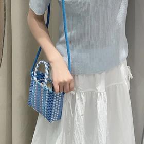 售完不补【敦煌编织手提斜挎包】塑料细条编织包  儿童零钱包小背包小篮子彩色编织篮子小方包小童包