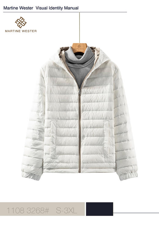 1108 3268男薄款立体胸袋两面穿连帽鹅绒服 商品图4