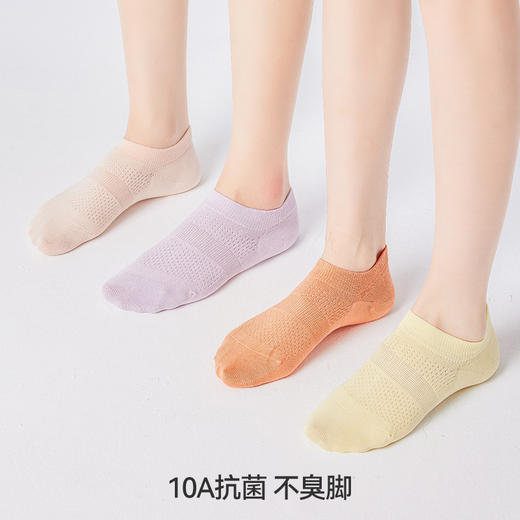 左分之右袜子女船袜春夏10A抗菌纯棉吸汗透气不掉跟硅胶防滑短袜 商品图2