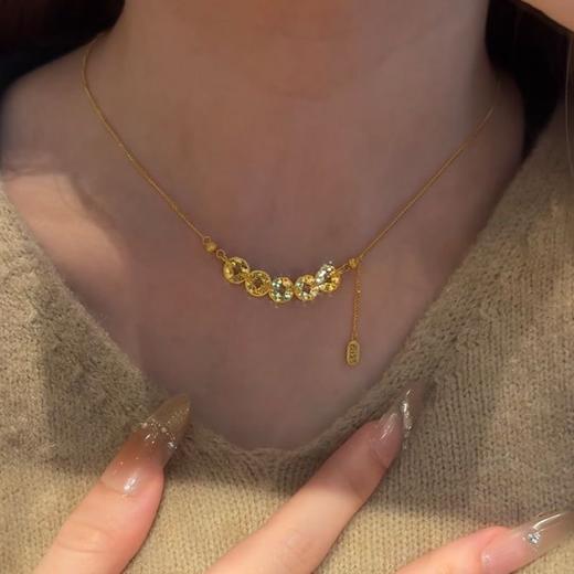 六鑫珠宝 碎冰冰五帝钱铜钱 五福通宝新中式锁骨链 商品图8