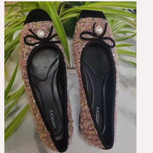 【云粉节】BF楼westory秋季新款小香风蝴蝶结平底浅口单鞋 商品图2