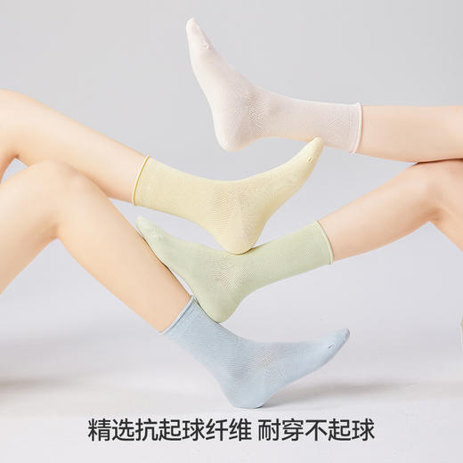 左分之右春夏堆堆袜女薄款10A抗菌中筒袜网眼长筒袜jk袜配乐福鞋 商品图3