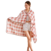 （粉色格）玉兔绒披肩毯FN-T9014(A) 商品缩略图1