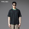PINLI品立2025夏季新款潮流破洞短袖圆领T恤男士宽松休闲撞色上衣B252111084 商品缩略图0
