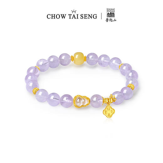 周大生如意普陀系列水晶手串纯银925葫芦琥珀国风手饰生日礼物送女友 商品图0