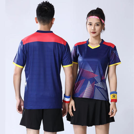 成人羽毛球服套装短袖男女款 速干透气户外跑步训练运动套装 商品图2