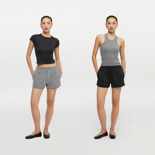 oneup弧边弹力运动短裤 商品图4