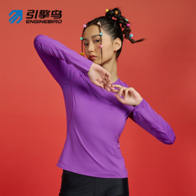 引擎鸟女款龙鳞单向导湿动态温控速干长袖T恤健身跑步上衣
