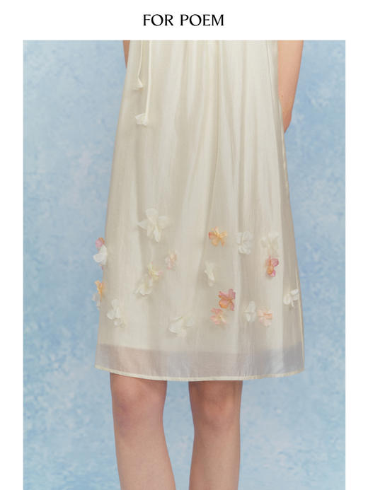 ForPoem 现货 25/SS原创设计花瓣醋酸双层立体花短款连衣裙 商品图4