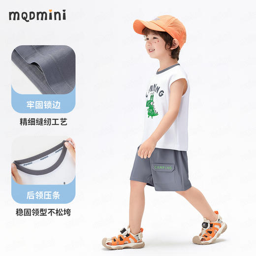 【凉感抑菌套装】【90-140】【MQDmini】男童背心短裤套装 商品图8