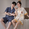 夏季开衫短袖短裤两件套女生卡通休闲可外穿家居服男士情侣睡衣 商品缩略图1