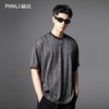 PINLI品立2025夏季新款潮牌裂纹提花短袖T恤设计感宽松休闲男体恤B252111068 商品缩略图2