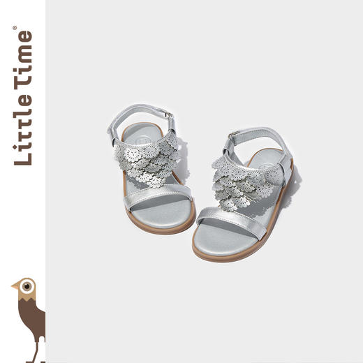 littletime女童凉鞋2025夏新款儿童洋气时尚繁花公主鞋沙滩鞋 商品图3