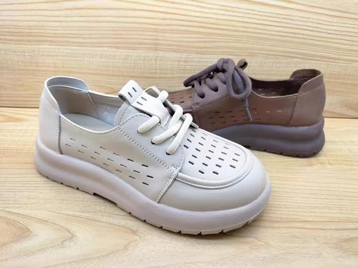 夏季新款豪行舒适休闲女鞋24268182平底透气冲孔低跟凉鞋 商品图3