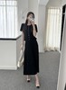 随身携带我的风景｜简约通勤 黄金比例 单排贝壳扣简约设计 针织肌理面料 套装 黑色 商品缩略图2