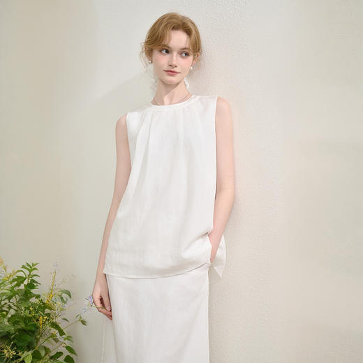 【清爽天丝】气质优雅套装女夏季背镂空衬衫搭半裙两件套V1050582 商品图2