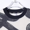 T3514夏季高级感新款男士撞色打破常规线条设计感印花圆领短袖T恤百搭 商品缩略图2