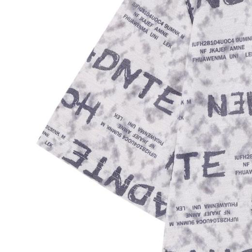 T3531夏季高级感新款男士扎染满印字母圆领短袖T恤小众设计时尚上衣 商品图4